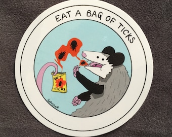 eat a bag of ticks possum sticker