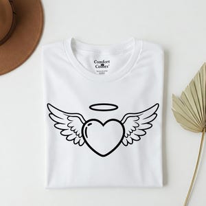 Angel Heart png, Angel wings SVG, Heart svg, Angel wings PNG, Wings shape,Wing Outline,Cut file,Cricut, Silhouette, Vector, Instant download