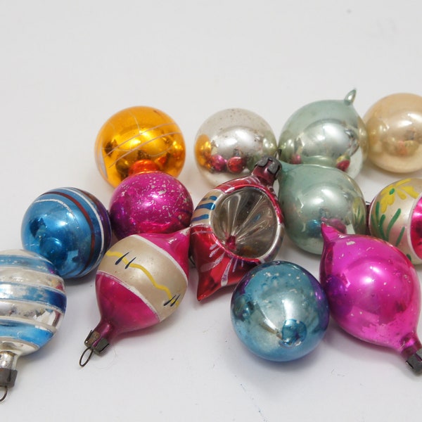 Vintage mercury glass Christmas tree Baubles, Vintage Concave Baubles