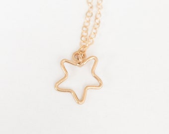 Tiny Star Charm Hanger 14k goud gevuld handgemaakte-sterling zilveren ster charme- rose gouden ster hanger-add-on bedels voor ketting of armband