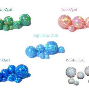 4MM Opal Beads Drilled Simulated opal Spacer Tiny Round Loose smooth Beads Lab Created Synthetic Opal 5 Pcs image 1