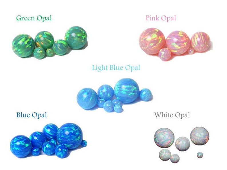 4MM Opal Beads Drilled Simulated opal Spacer Tiny Round Loose smooth Beads Lab Created Synthetic Opal 5 Pcs image 1