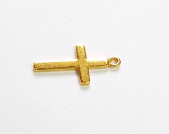 14k Gold Filled small Cross charm - 1 piece - gold cross pendant - Religious charm - Christian Charm - 12*9mm