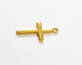 14k Gold Filled small Cross charm - 1 piece - gold cross pendant - Religious charm - Christian Charm - 12*9mm