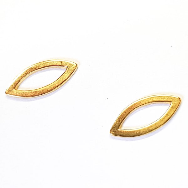 2 pcs Open gold oval charm - 14k gold filled oval connector - Oval frame - linking oval ring connector - Ellipse gold charm - 16*7mm