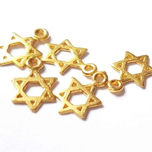 Tiny Star Of David gold charm - Gold filled charm Star of David - Shield of David - tiny Jewish symbol - David Star pendant - 1 pc - 7*9 mm