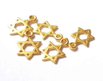 Tiny Star Of David gold charm - Gold filled charm Star of David - Shield of David - tiny Jewish symbol - David Star pendant - 1 pc - 7*9 mm