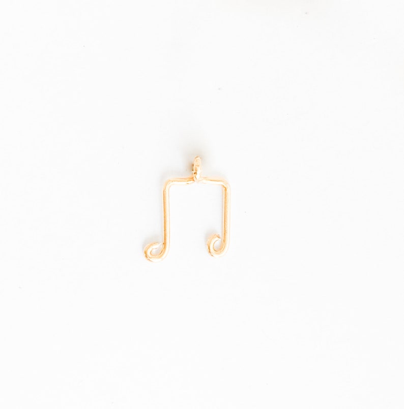 Musical Note Rose Gold 9mm*12mm Gold Handmade Music Charm 1 Pc Silver Music Note Charm Music Note Pendant Charm