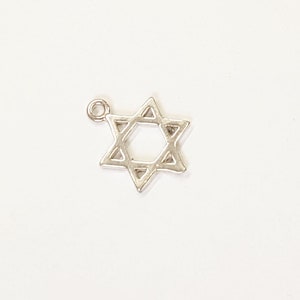 Charm Star Of David Sterling Silver - Shield of David charm - tiny Jewish symbol - David Star pendant - 1 pc - 7*9 mm