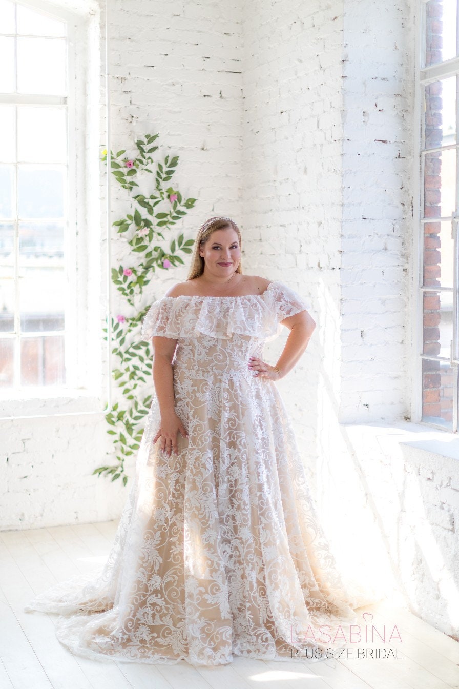 Plus Size Wedding Dress plussizeweddingdress Boho Wedding Dress Bohemian Wedding Dress Etsy