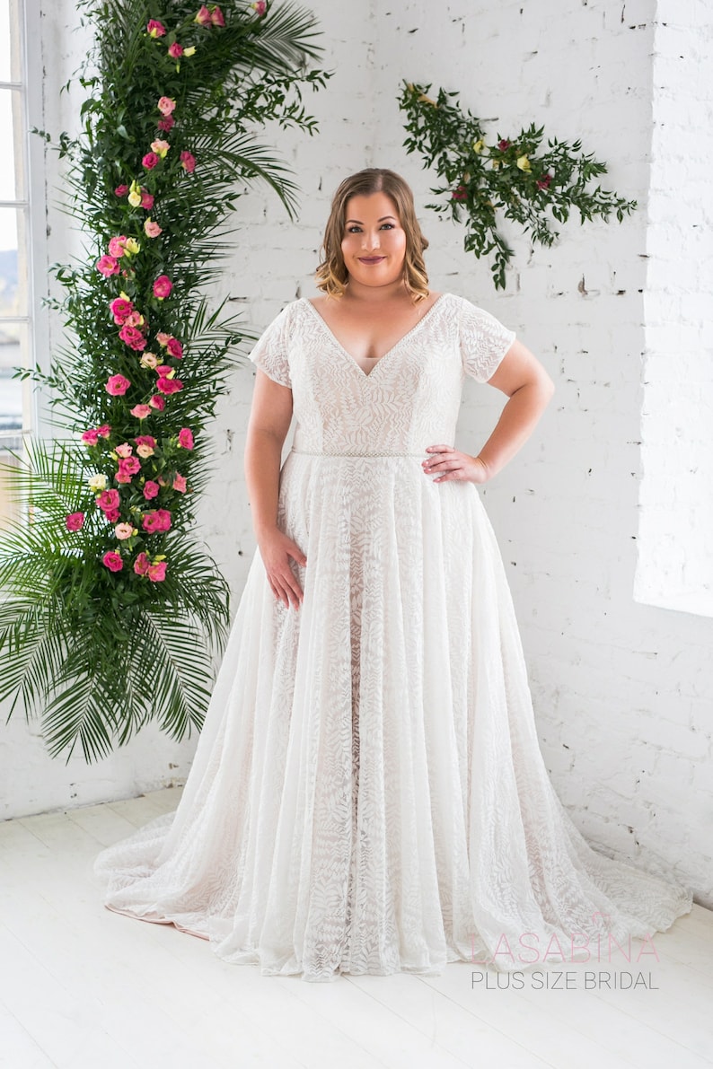 Plus Size Wedding Dress, Vintage Plus Size Wedding Dress, Vintage Lace Wedding Dress Etsy