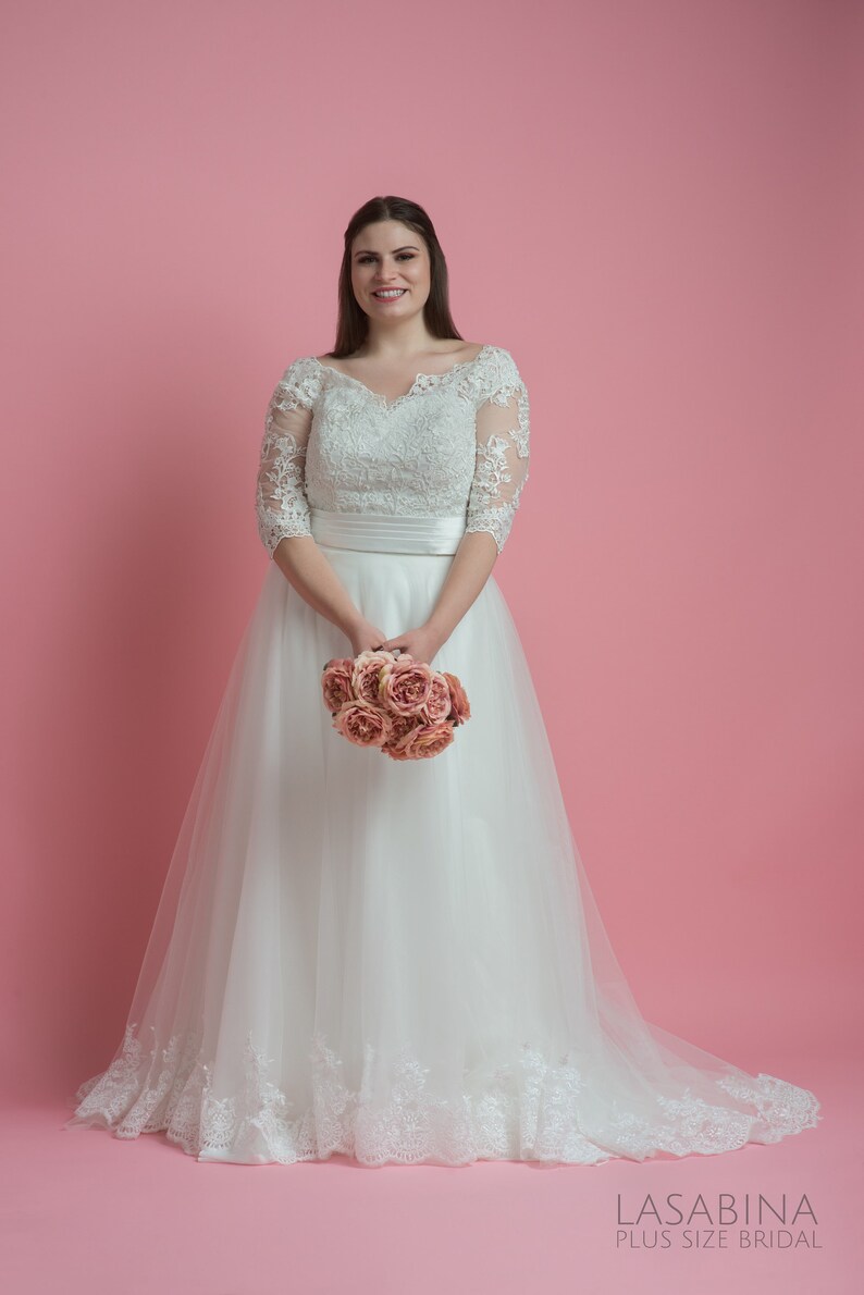 Plus Size Wedding Dresses With Sleeves And Color Carley Connellan