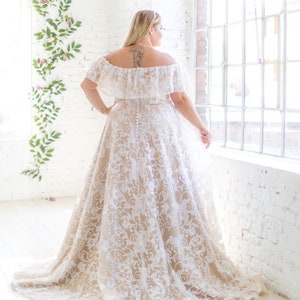 Plus size wedding dress, plussizeweddingdress, boho wedding dress, bohemian wedding dress image 6