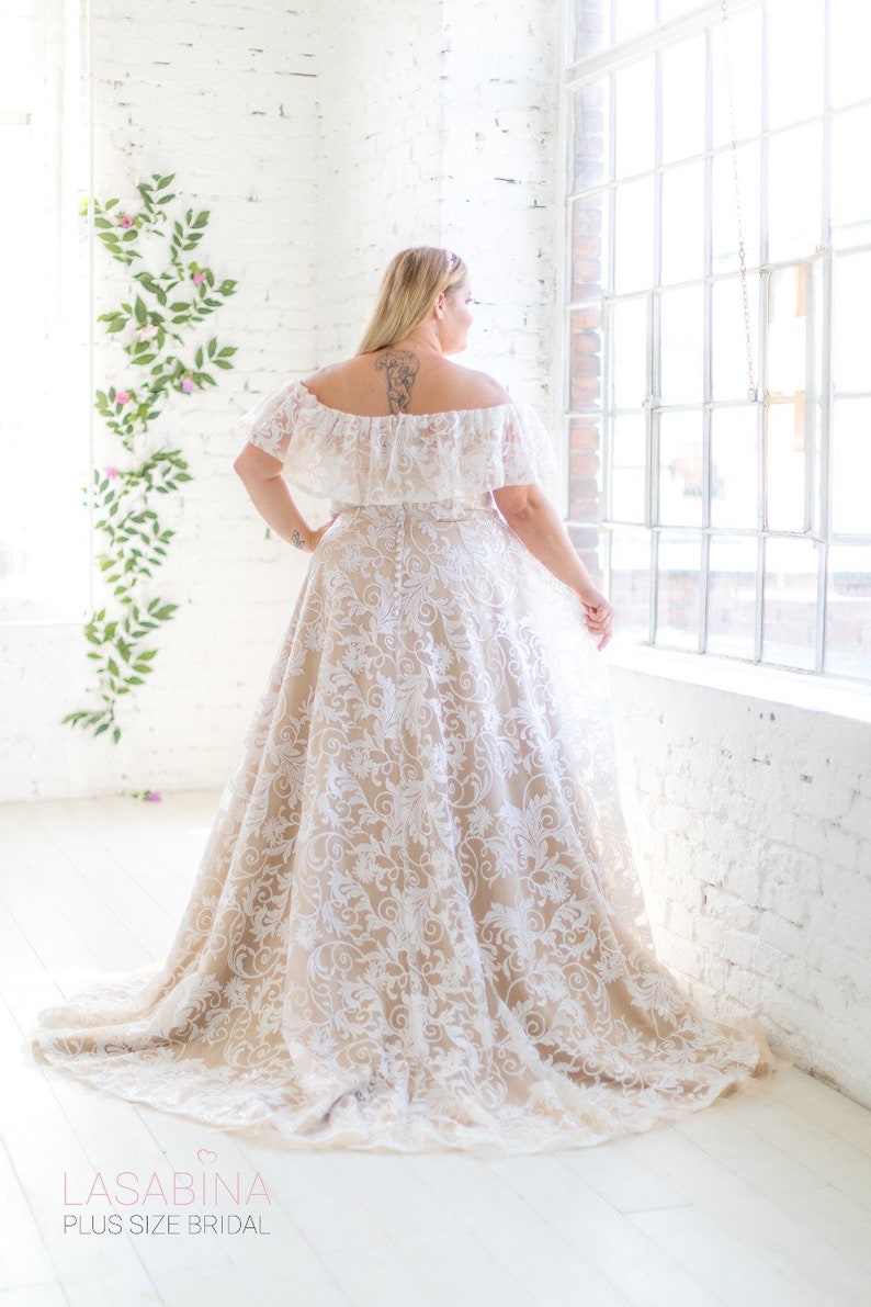 Plus size wedding dress, plussizeweddingdress, boho wedding dress, bohemian wedding dress image 6