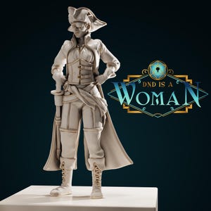 Mänsklig krigare - Celia - 3D-utskriven miniatyr från kampanjen "DnD Is A Woman"