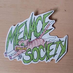 Menace to Society - Holographic Cat Sticker