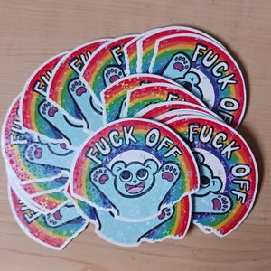 F*ck Off - Holographic Cartoon Sticker