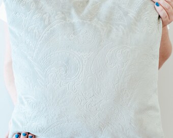 Chetwode Green Paisley Textured Velvet Cushion Cover Only