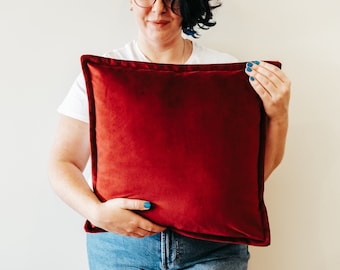 Burgundy Red Velvet Cushion Cover