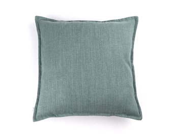 Light Sage Green Textured Plain Weave Cushion Cover