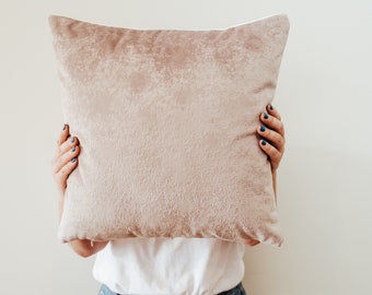 Mauve Purple Textured Velvet Cushion Cover Only