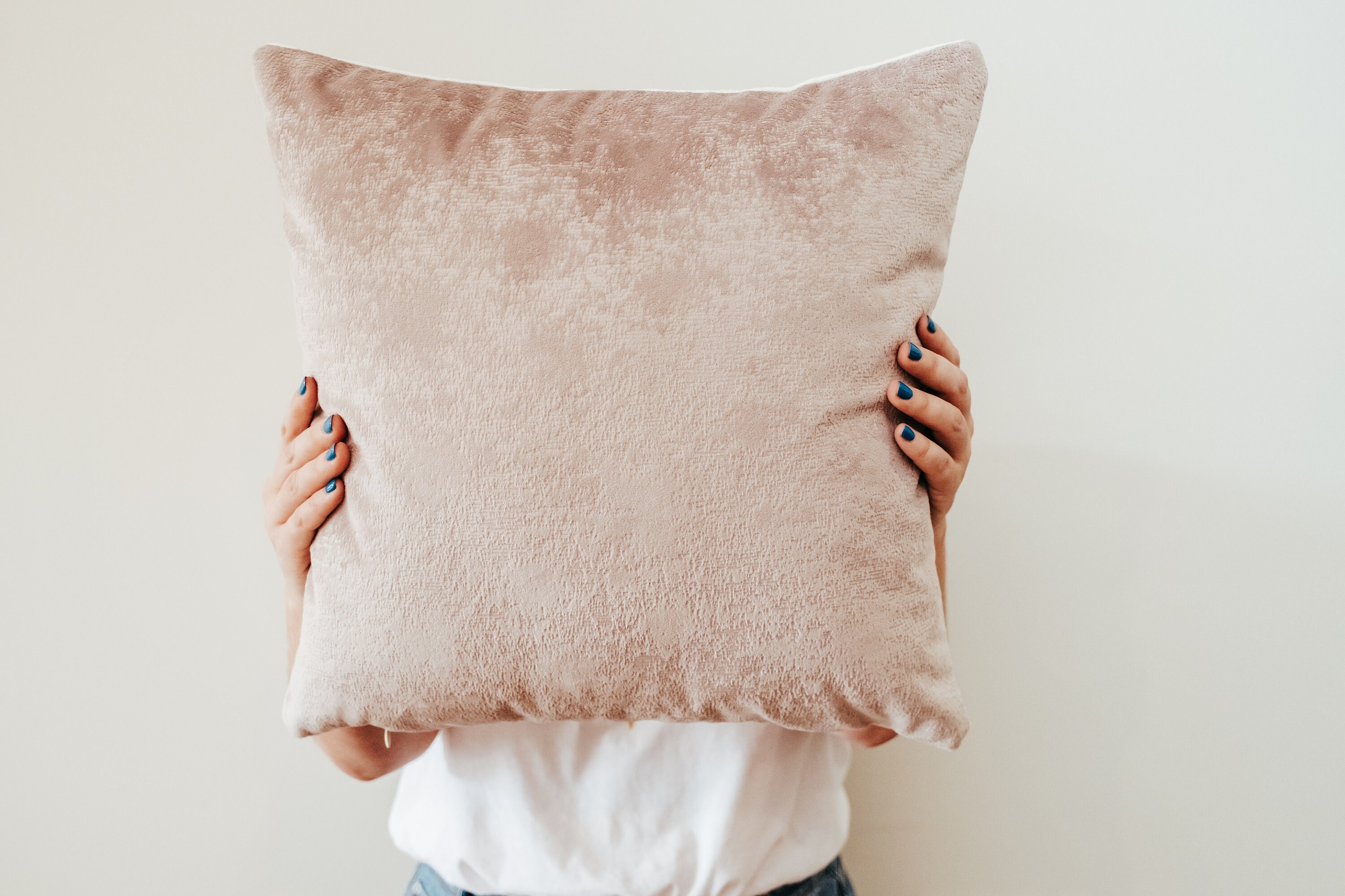 Mauve Purple Textured Velvet Cushion Cover Only