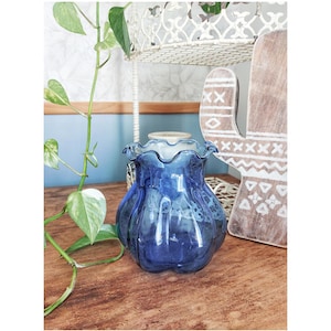 Blue glass vase
