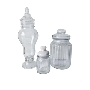 Trio verreries, bonbonnières