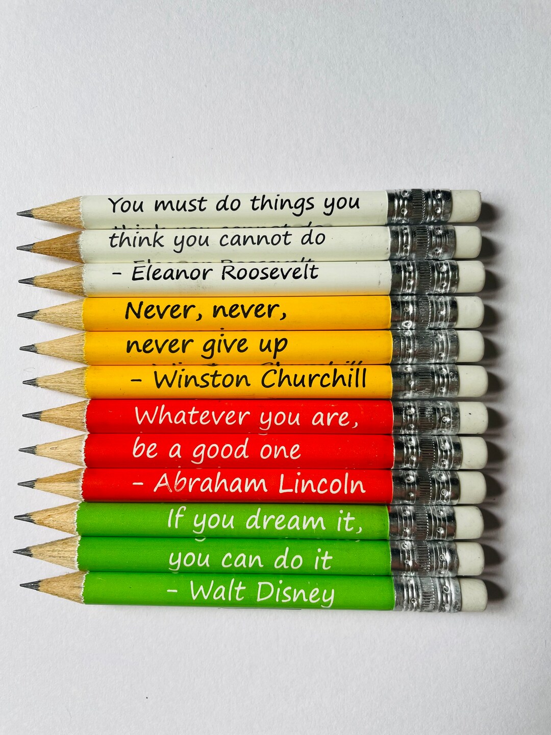 Motivational Pencils Golf Sized Inspirational Quotes Etsy