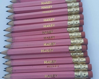 Personalized Half Size (golf size) Pencils, short pencils, bridal shower, baby shower, games, favors
