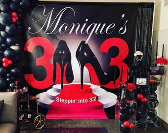 Banners by Roz - #LV theme party. Beautiful setup by my customer