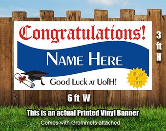 congrats grad personalized banner graduation banner etsy