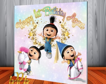 Agnes Minion Despicable Me Personalized Birthday Banner Kid Children Party kid