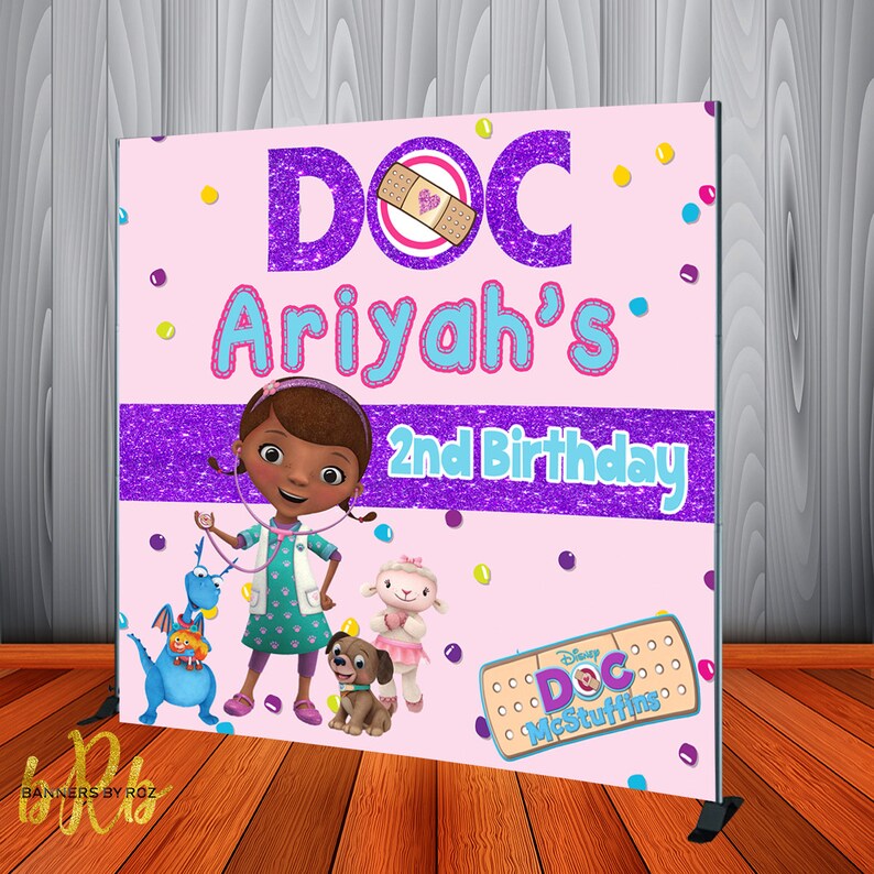 Custom Birthday Backdrop Doc McStuffins Backdrop Banner for Birthday Party