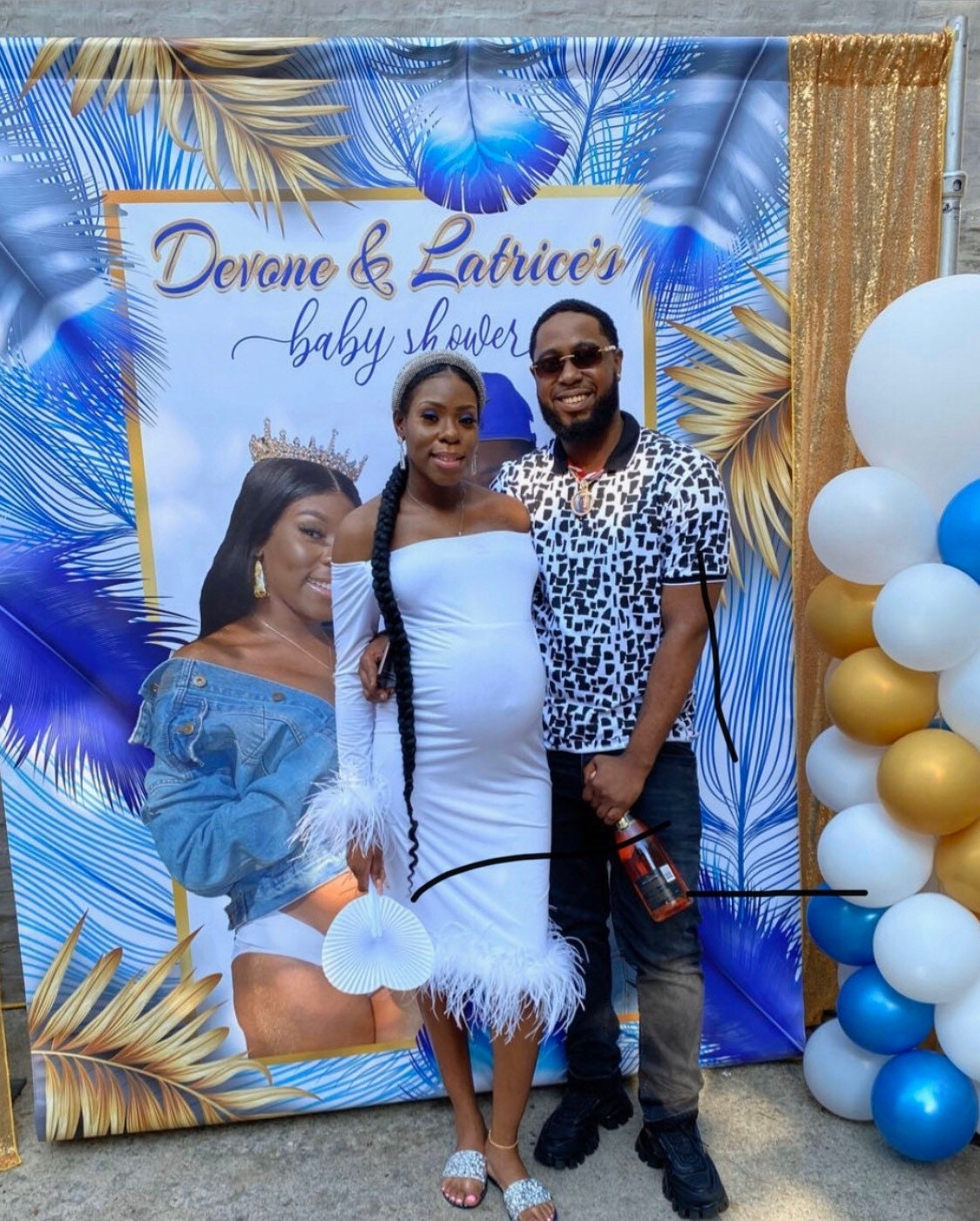 Blue Safari theme Backdrop for Baby Shower, Birthday, Gender Reveal or any Special Event.