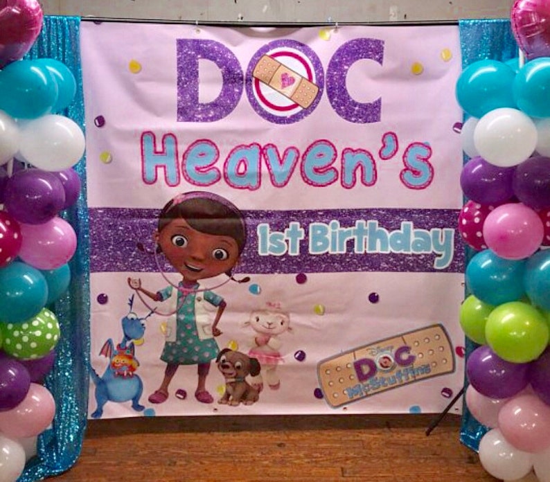 Custom Birthday Backdrop Doc McStuffins Backdrop Banner for Birthday Party