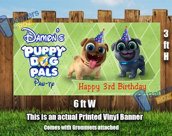 Puppy Dog Pals Birthday Party Banner - Happy Birthday Banner, Birthday Banner, Party Banners, Personalized Banners banners signs