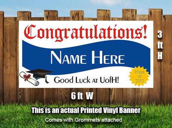 Graduation Banner Diploma Personalized Graduation Banner Etsy