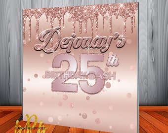 Rose Gold Bling Backdrop for Birthdays - Sweet 16 Birthday, Prom, Graduation, Weddings, Homecoming or any Special Event.
