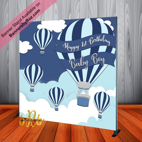 Hot Air Balloon Backdrop for First Birthday Party- Baby Shower - Graduation - Oh the places you'll go!