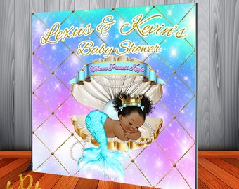 Mermaid theme backdrop for Baby Shower or 1st birthday party