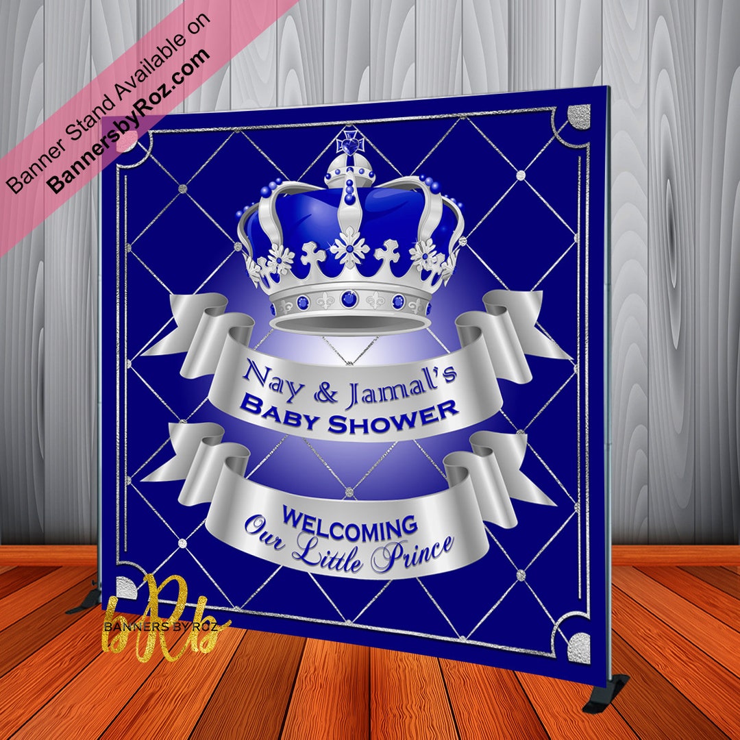 Royal Prince Crown Baby Shower Backdrop- Custom Royal Baby Boy