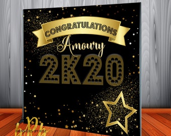 2026 Graduation Backdrop or Prom Send Off Backdrop - All Star Step and Repeat Banner for Graduation or Prom Party.