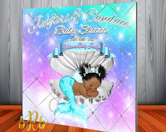 Mermaid theme backdrop for Baby Shower or 1st birthday party