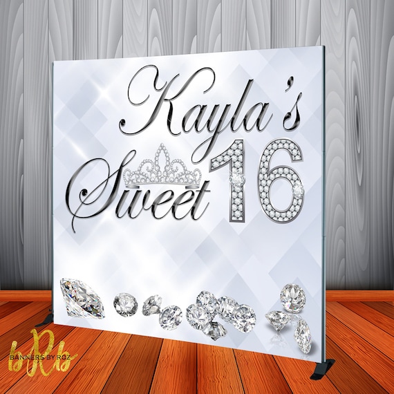 White Diamonds Backdrop For Sweet 16 Birthday Weddings Etsy