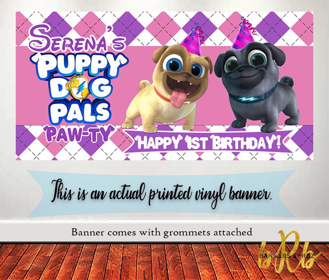puppy dog pals birthday backdrop