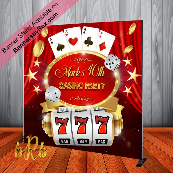 Casino Party Backdrop 50th Birthday, 40th Birthday- 30th Birthday or any Special Event - Graduation