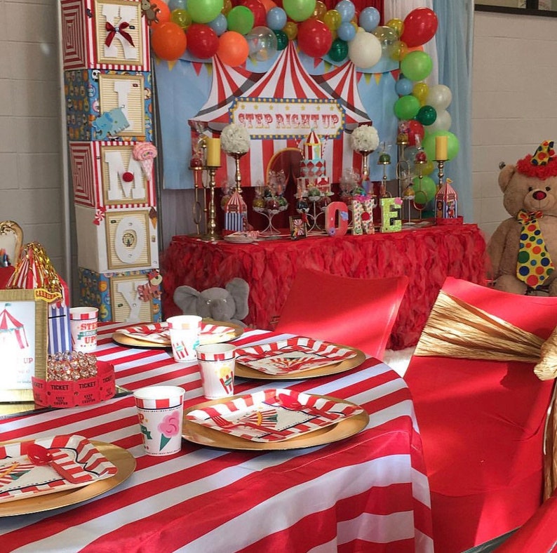 Circus theme party Backdrop Personalized Circus carnival theme Birthday Banners and Backdrops image 3