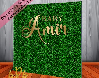 Boxwood Grass Image Backdrop for Baby Shower,  Weddings, Birthdays ANY Age, Sweet 16 Birthday, or any Special Event.