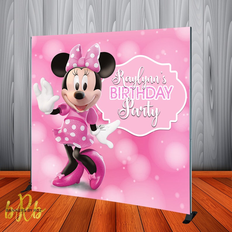 Minnie Mouse 1st Birthday Backdrop Banner Personalized Etsy